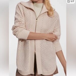 Varley Finn Longline Cream Cardigan